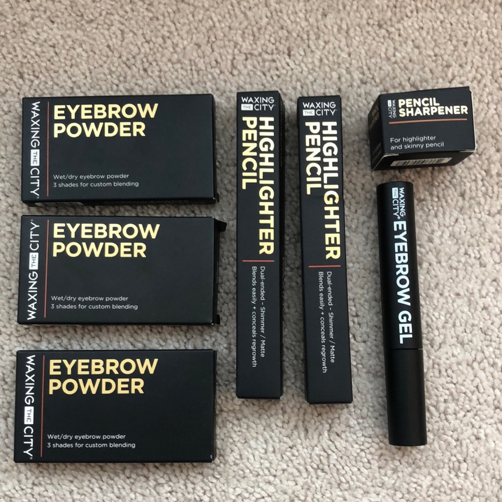 7 NWT items! 3 eyebrow powders, 2 highlighter pencils, eyebrow gel, pencil sharp